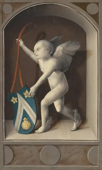 Putto with Arms of Jacques Coëne (reverse) av Bernard van Orley