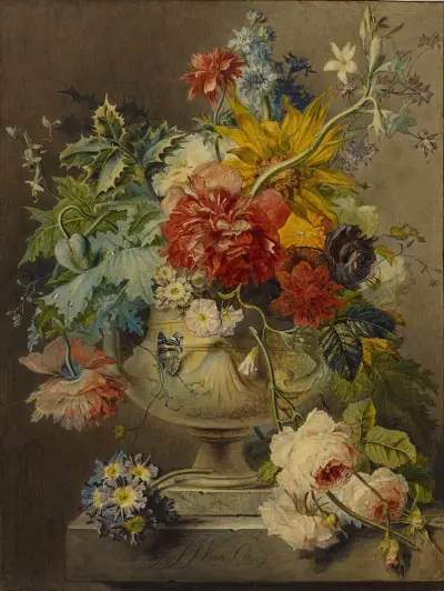Bouquet of Flowers in a Vase av Georgius Jacobus Johannes van Os