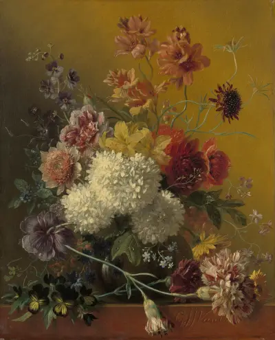 Stilleven met bloemen av Georgius Jacobus Johannes van Os