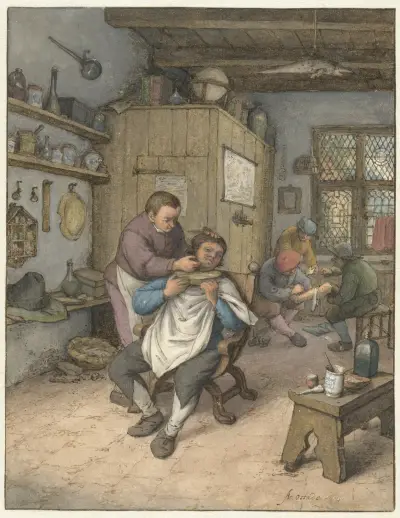 A Barbershop av Adriaen van Ostade