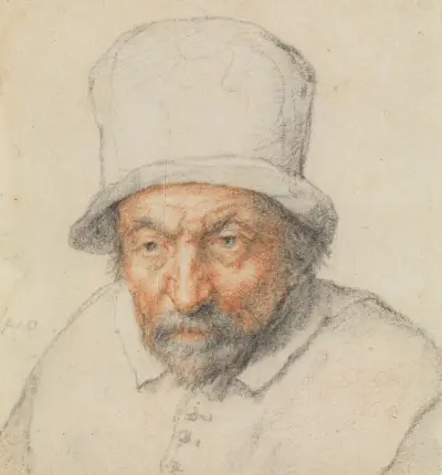 Head of a Bearded Man in a Hat av Adriaen van Ostade