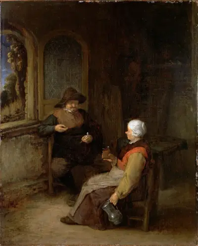 Interior of a Cottage av Adriaen van Ostade