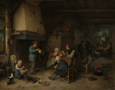 Peasants in an Interior av Adriaen van Ostade