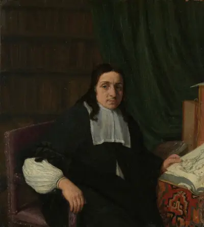 Portrait of a Collector, possibly Constantijn Sennepart (1625-1703) av Adriaen van Ostade