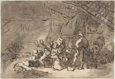 Szene in einem Wirtshaus von Adriaen van Ostade