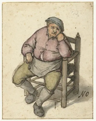Seated Man with a Pipe av Adriaen van Ostade
