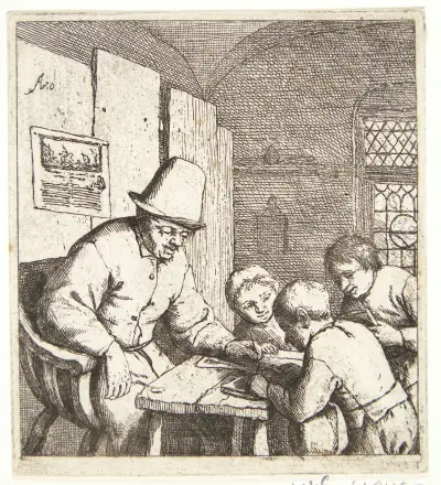 The school teacher av Adriaen van Ostade