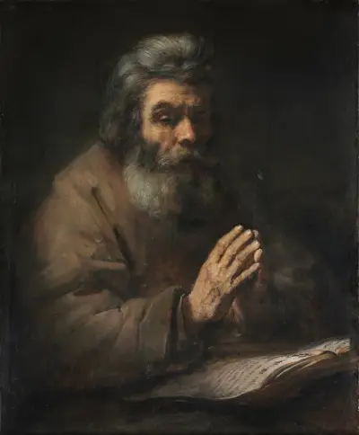 An Elderly Man in Prayer (1660s or later) av Rembrandt van Rijn