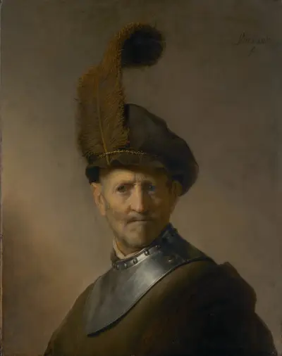 An Old Man in Military Costume av Rembrandt van Rijn