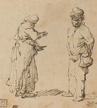 Beggar Man and Woman av Rembrandt van Rijn