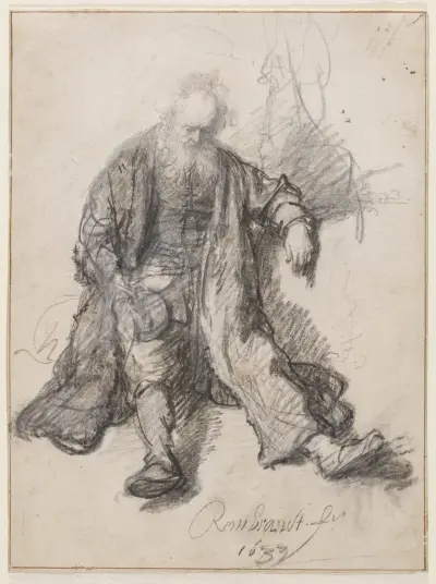 Old Man Seated (The Drunken Lot) av Rembrandt van Rijn