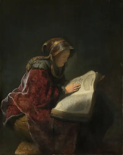 Old Woman Reading av Rembrandt van Rijn