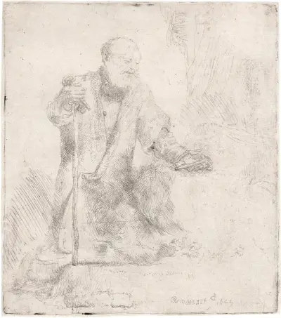 Saint Peter in Penitence av Rembrandt van Rijn