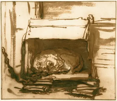 Sleeping Watchdog av Rembrandt van Rijn