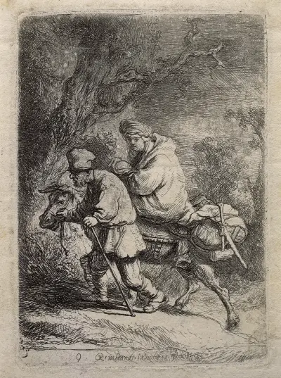 The Flight into Egypt, 1633 av Rembrandt van Rijn
