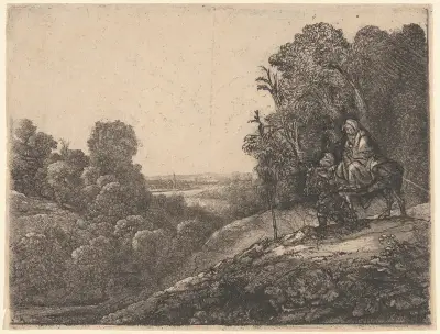 The Flight into Egypt, 1653 av Rembrandt van Rijn