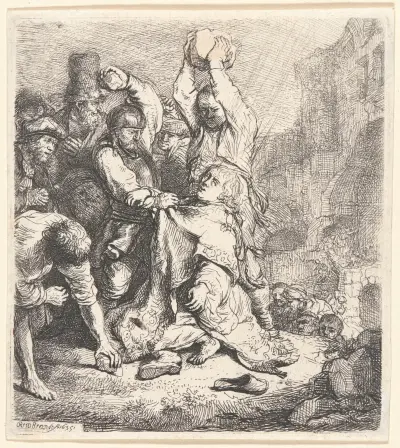 The Stoning of St. Stephen av Rembrandt van Rijn