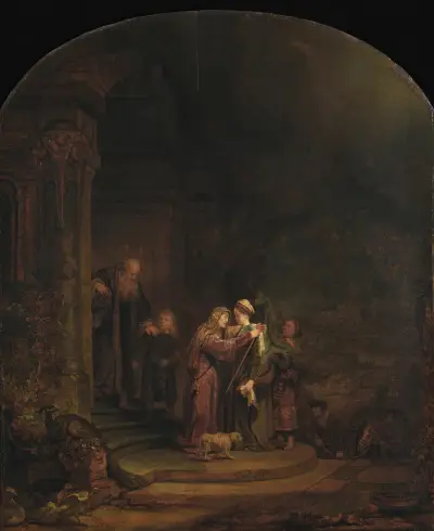 The Visitation av Rembrandt van Rijn