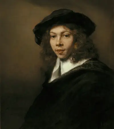 Young Man in a Black Beret av Rembrandt van Rijn