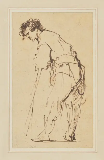 Young Man Leaning on a Stick av Rembrandt van Rijn