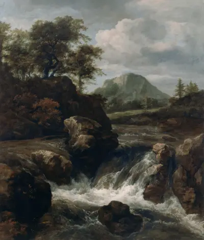 Ett vattenfall av Jacob van Ruisdael