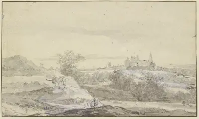 Blick auf Burg Bentheim av Jacob van Ruisdael