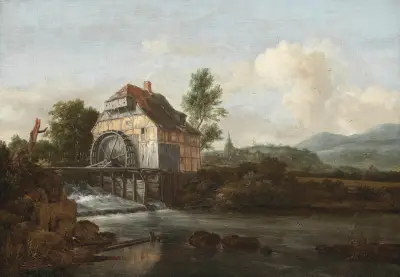 Landskap med vattenkvarn av Jacob van Ruisdael