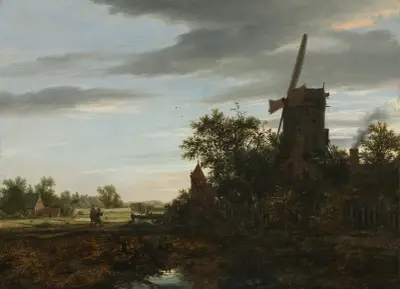 Landscape with a Windmill av Jacob van Ruisdael