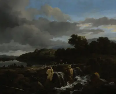 Landscape with Cascade av Jacob van Ruisdael