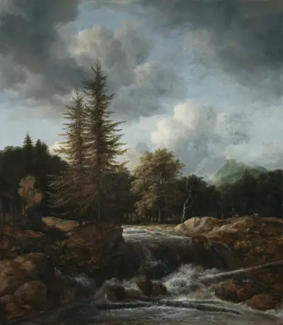 Landscape with Waterfall, 1660 av Jacob van Ruisdael