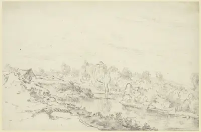 River landscape. av Jacob van Ruisdael