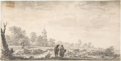 Landschaft mit zwei Figuren im Gespräch von Salomon van Ruysdael