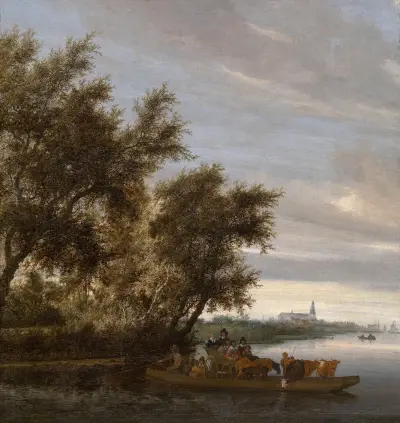 The Ferry, 1657 av Salomon van Ruysdael