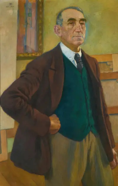 Självporträtt i grön väst av Theo van Rysselberghe