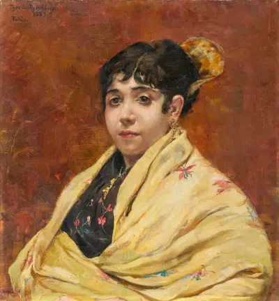 Bildnis einer jungen Spanierin av Theo van Rysselberghe