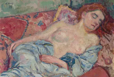 Nu sur canapé av Theo van Rysselberghe
