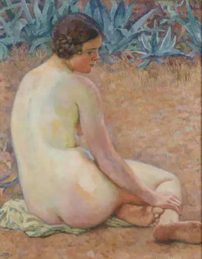 Akt med agave av Theo van Rysselberghe