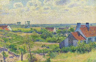 Landskap med hus av Theo van Rysselberghe