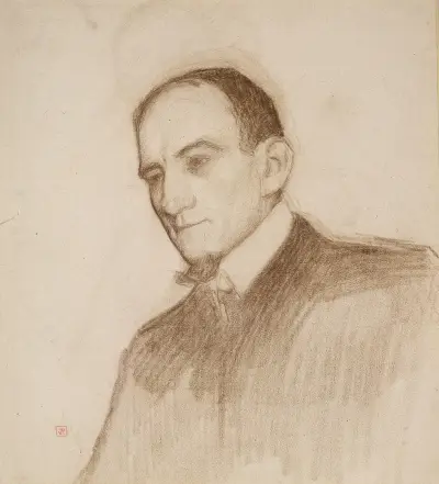 Porträtt av Félix Fénéon av Theo van Rysselberghe