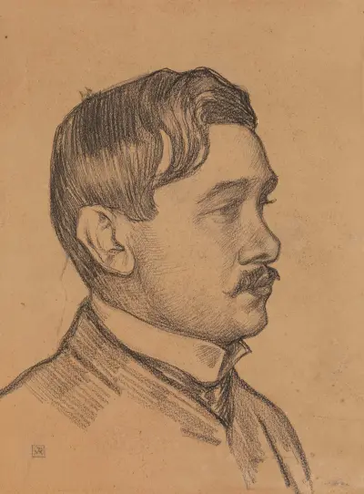 Portrait of Maurice Maeterlinck, 1903 – nr 1 av Theo van Rysselberghe