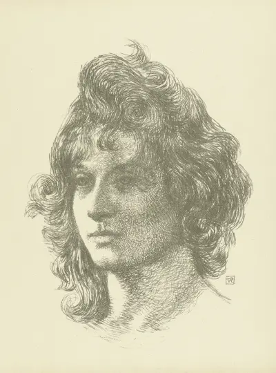 Portret van jonge vrouw av Theo van Rysselberghe