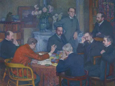 The Lecture by Emile Verhaeren av Theo van Rysselberghe