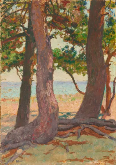 Tre tallstammar av Theo van Rysselberghe
