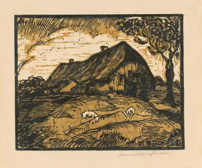 Gård med getter av Henri Van Straten