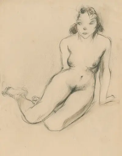 Halvliggande naken av Henri Van Straten