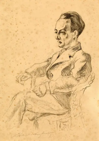 Porträtt av Frank van den Wijngaert av Henri Van Straten