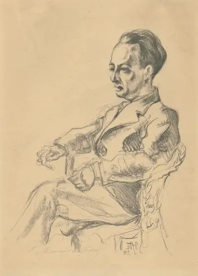 Porträtt av Frank Van den Wyngaert av Henri Van Straten