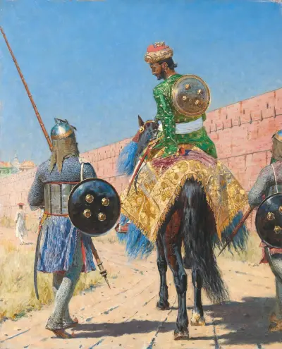 Mounted Warrior in Jaipur av Vasily Vereshchagin