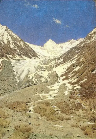 Der Gletscher auf dem Weg von Kaschmir nach Ladakh (Studie) von Vasily Vereshchagin