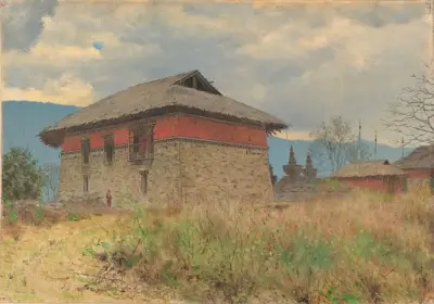 Der Haupttempel des Klosters Tassiding, Sikkim von Vasily Vereshchagin